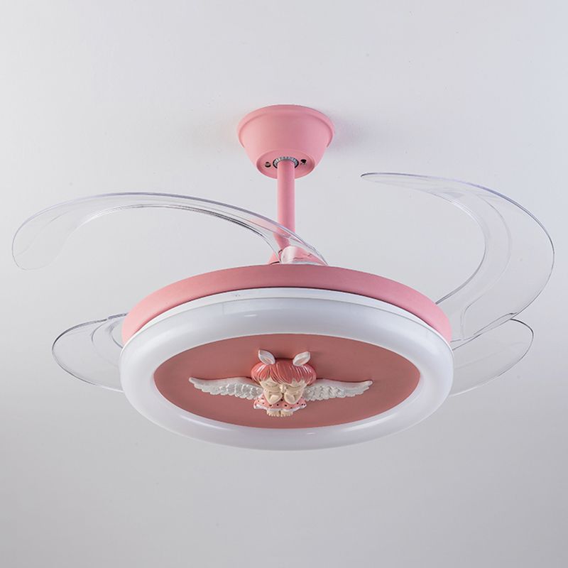 Metal Ceiling Fan Lighting Modern Style 1 Light Ceiling Fan Lamp for Children's Room