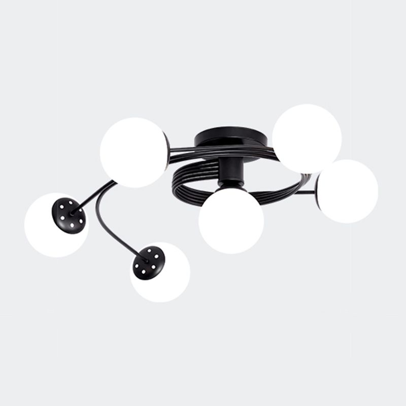 Lámpara de techo de montaje de montura de vidrio simplicidad redonda de semi rascilla luz de techo