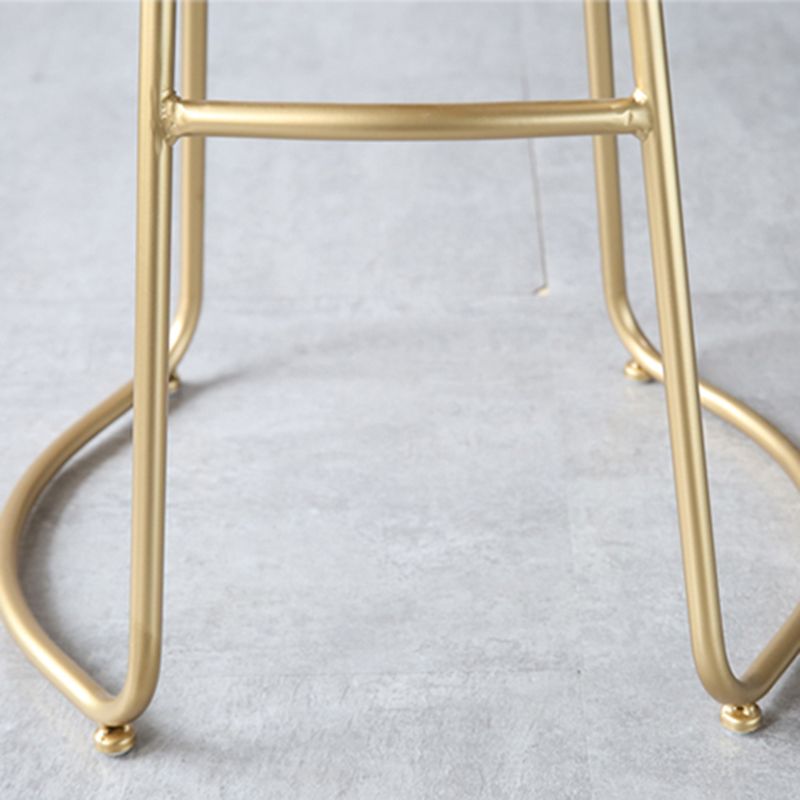 Contemporary Style Counter Stool Upholstered Bar Stool with Metal Base