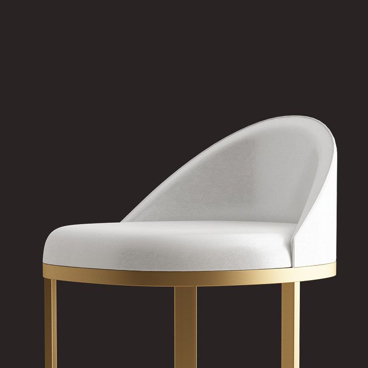 Glam Metal Dining Room Chair Armless Upholstered Dining Chairs for Restaurant Use