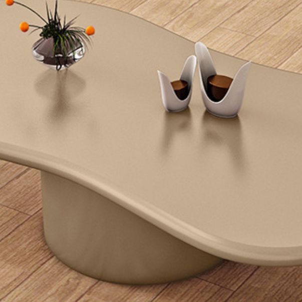 Scandinavian Free Form Coffee Table with Pedestal Base in Solid Wood