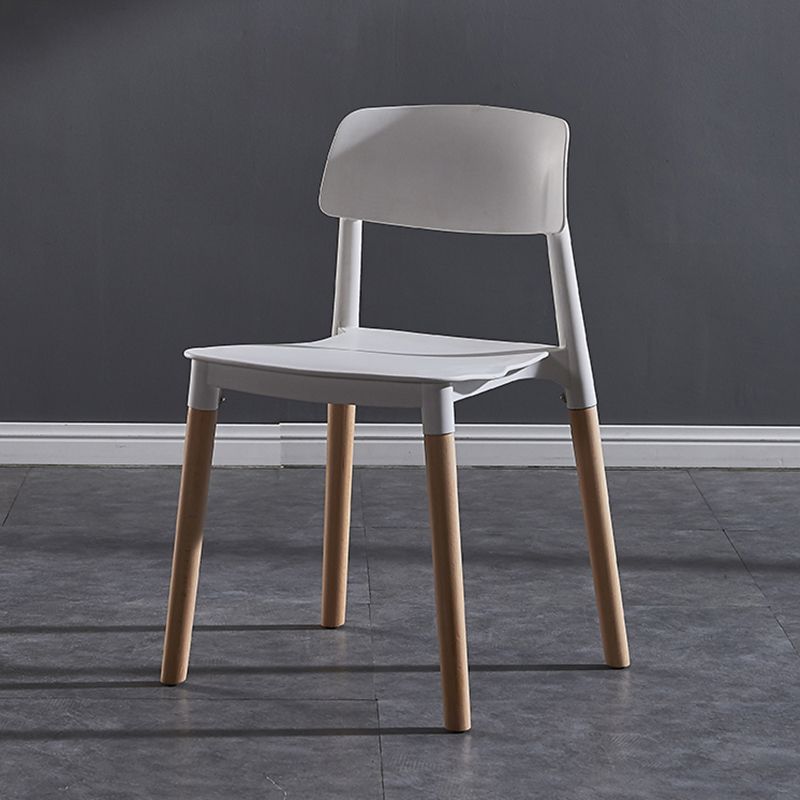 Modern Square Open Back Dining Chair Plastic Stackable Side Dining Chairs for Kitchen