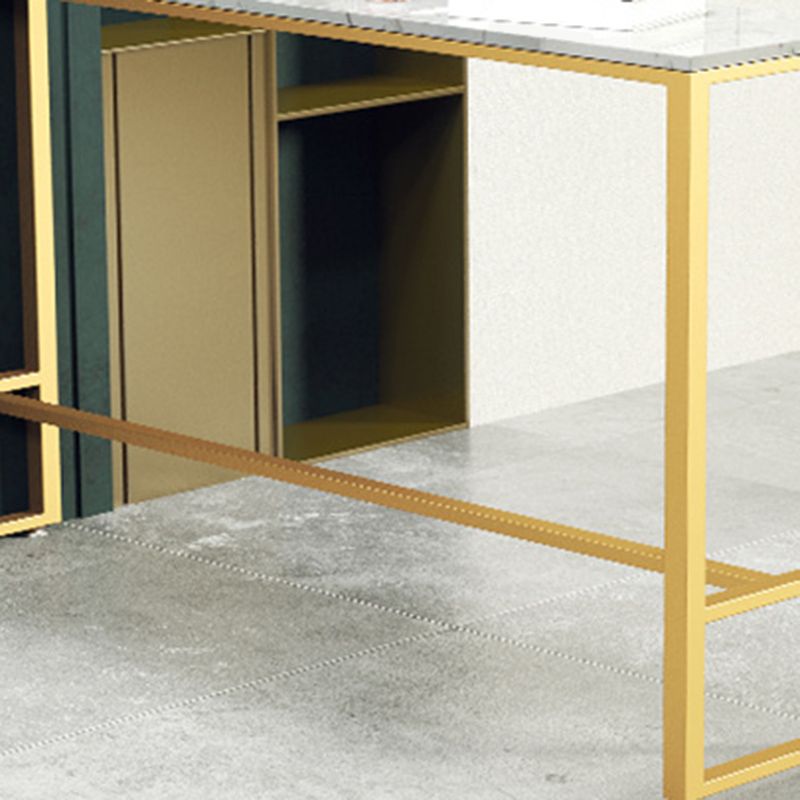 Glam Rectangle Pub Set 1/4 Pieces Counter Table with Upholstered Stools