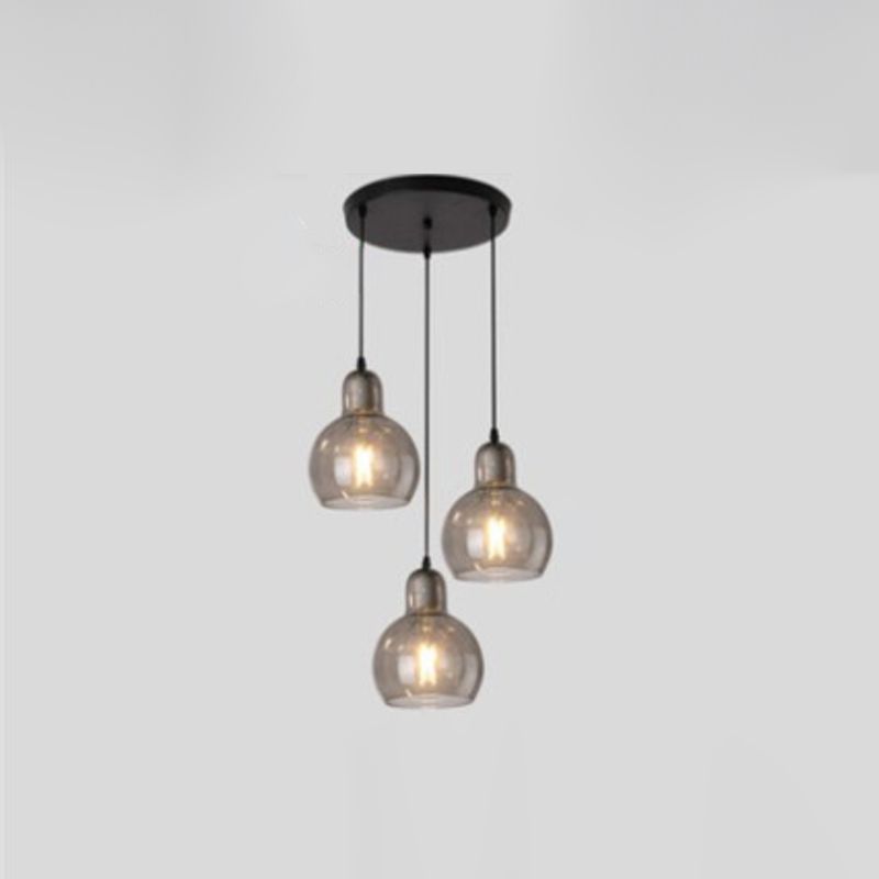 Pendre simple Light Modern Style Hanging Lightture avec une teinte en verre pour le salon