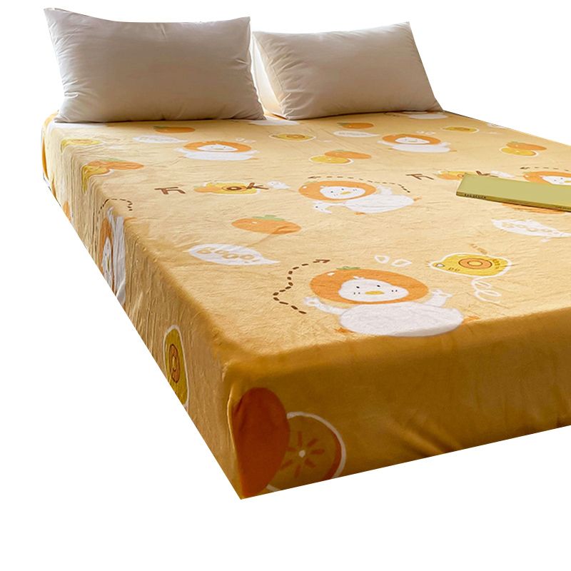 Super Soft Fitted Sheet Bed Flannel 1-Piece Printed Sheet Set