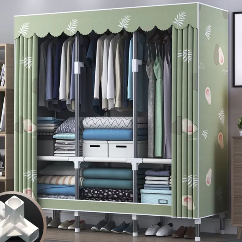 Contemporary Style Wardrobe Metal Bedroom Wardrobe Closet with Shelves