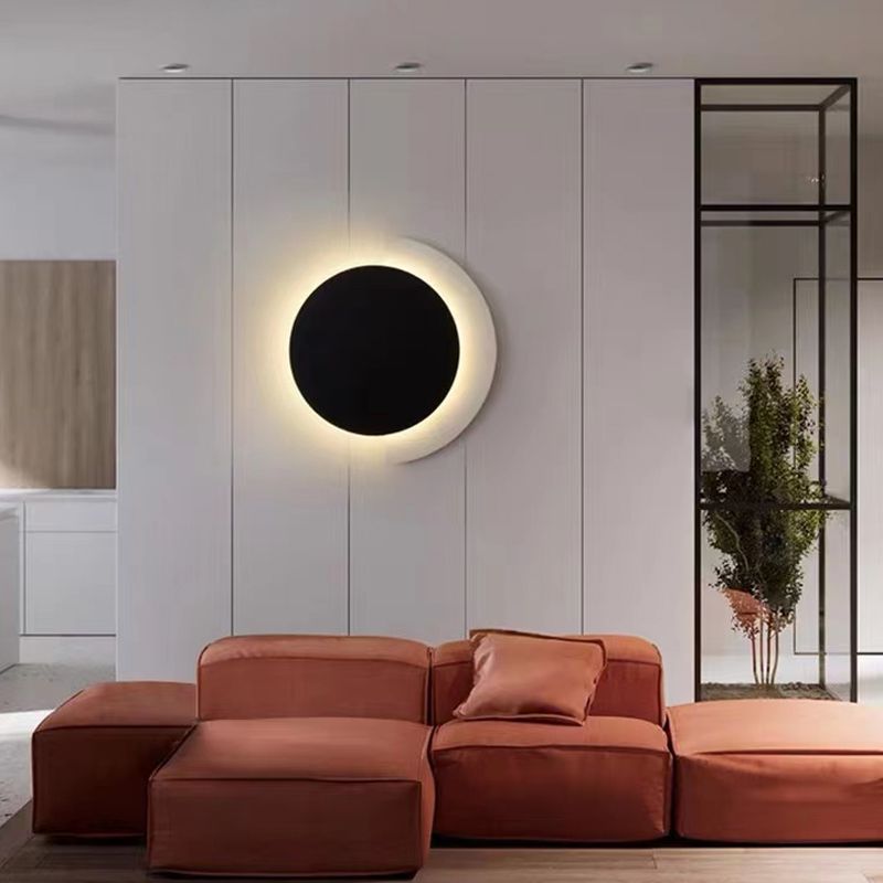 Estilo moderno de forma redonda de pared de pared de metal de montura de pared de 1 luces