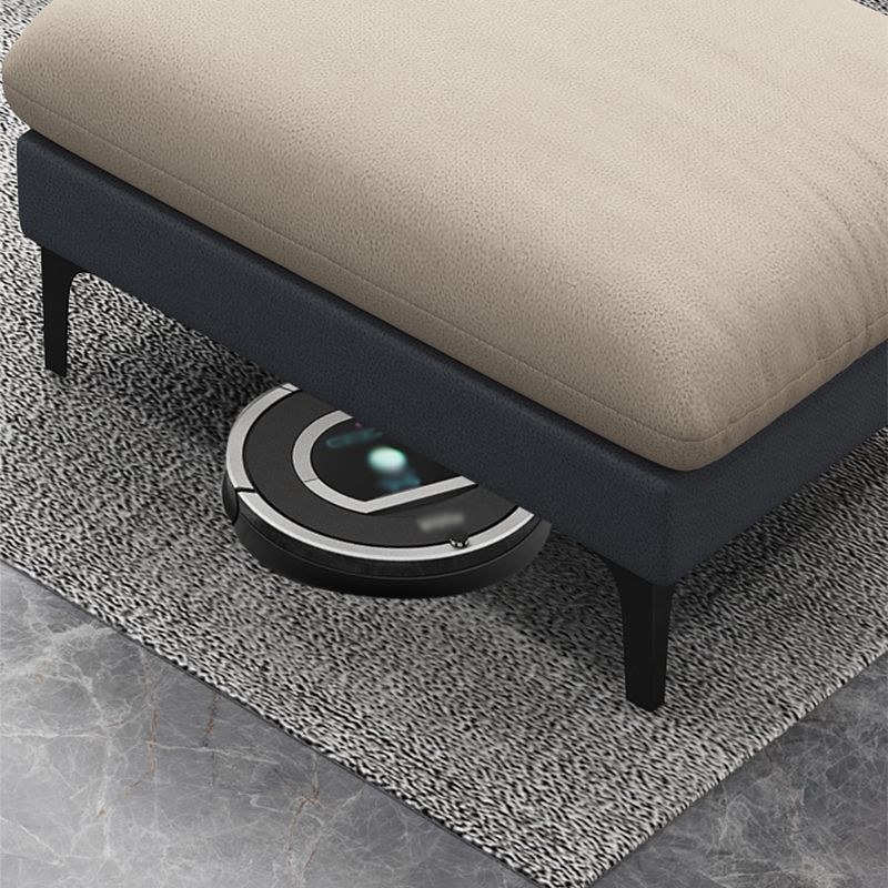 Light-Grey Waterproof Faux Leather Sofa Slipcovered Sectional with Recessed Arms