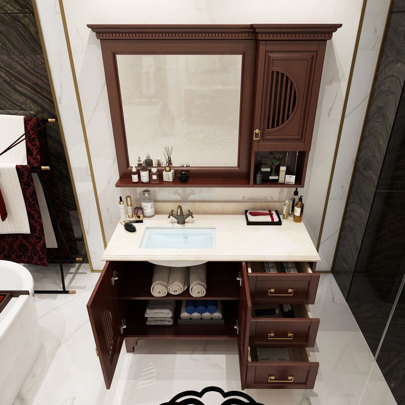 Traditional Sink Vanity Bathroom Vanity Cabinet with Mirror Cabinet