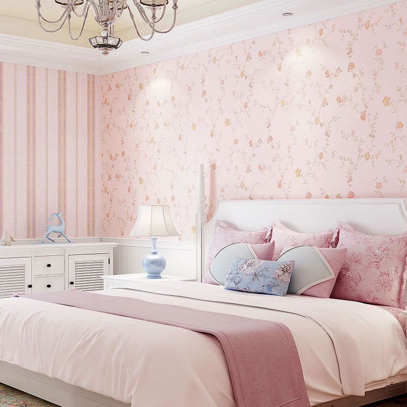 Countryside Wall Decor Dense Flower Pattern Non-Pasted Wallpaper, 20.5"W x 31'L