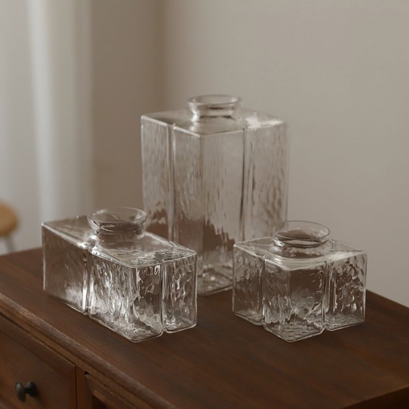 Shade cuboïde de style moderne suspendue en verre léger 1 pendentif léger pour séjour à la maison