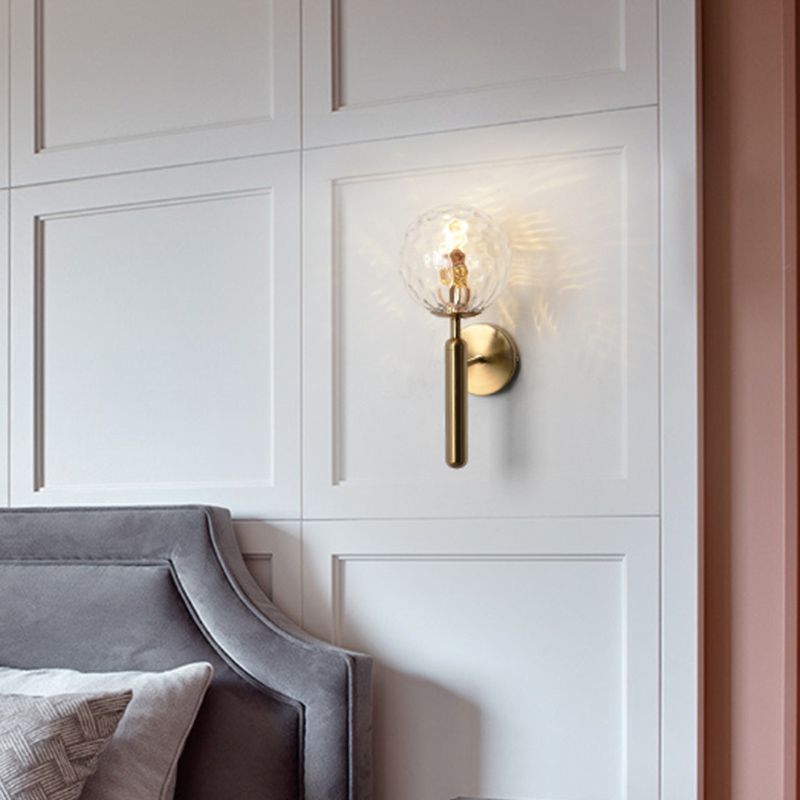 Oro e nero rotondo a muro leggero moderno in stile semplice vetro applique a luce singola