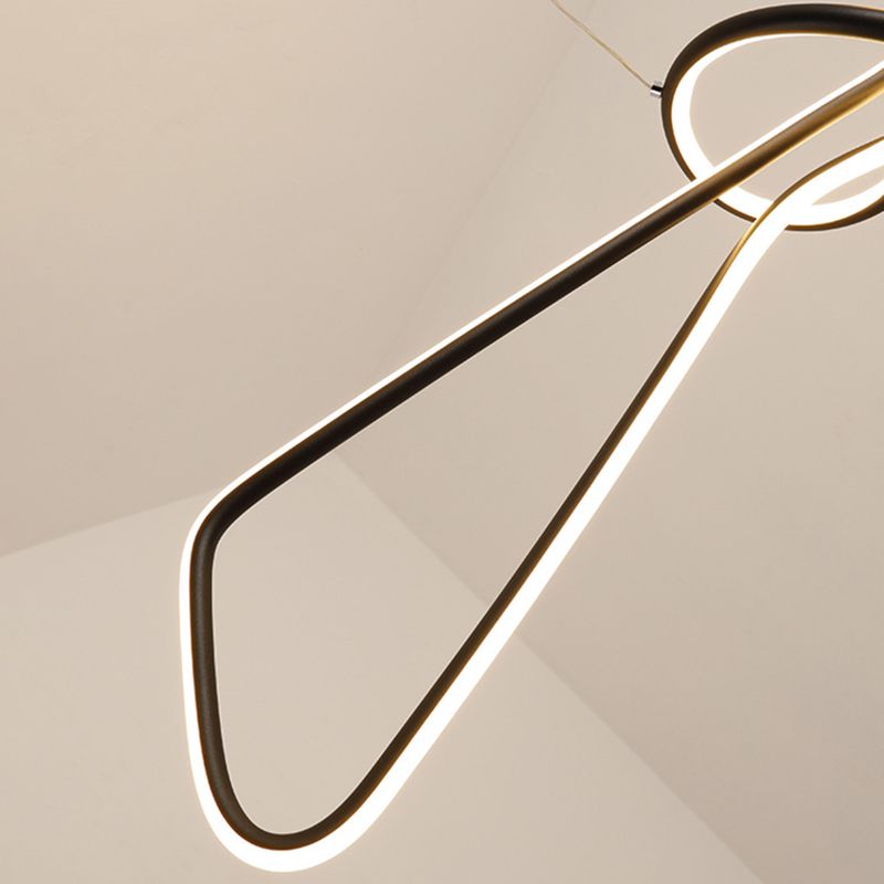 Linear LED Island Chandelier Lights Metal New Modern Hanging Lamp for Dining Room