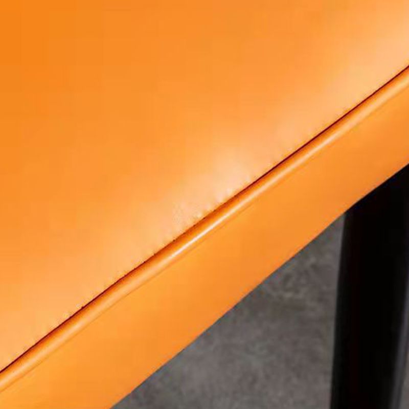 Glam Upholstered Dining Chairs Faux Leather Kitchen Dining Chair with Wood Legs