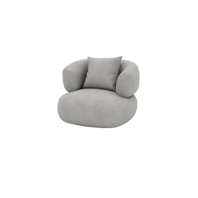 Contemporary Curved Loveseat Solid Color Tight Back Settee for Living Room
