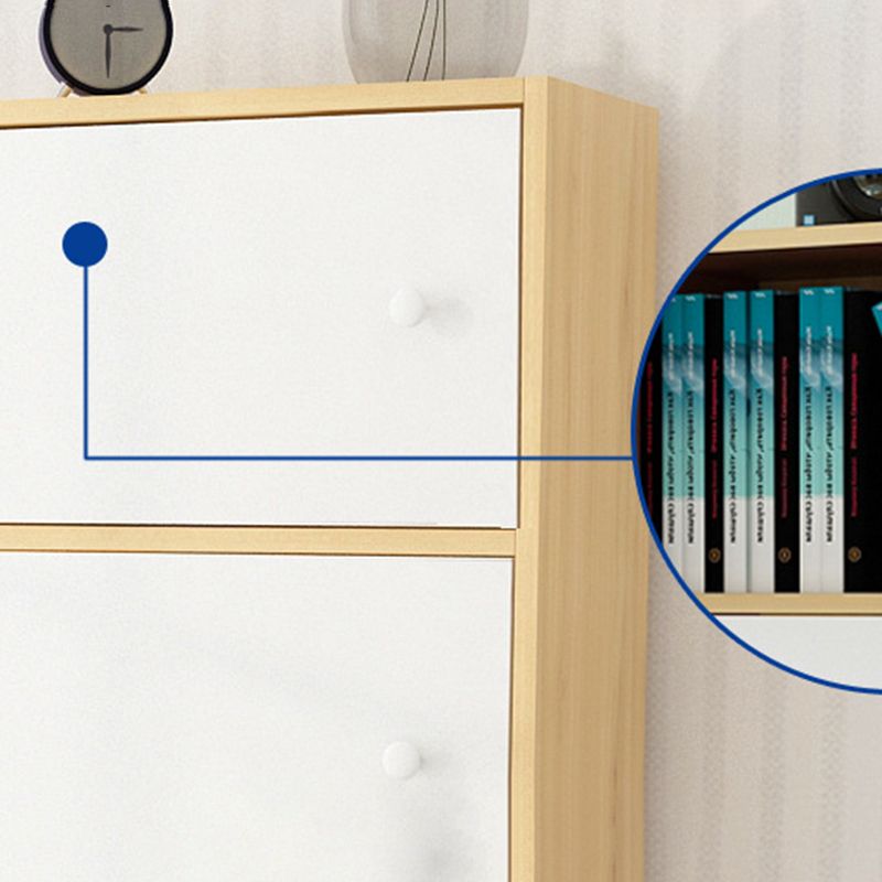 Standard Artificial Wood Bookshelf Modern 9" Wide Closed Back Bookcase