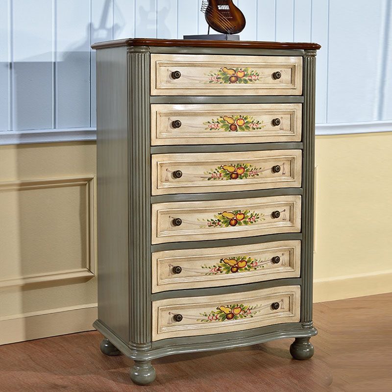Traditional Vertical Lingerie Chest Wood Storage Dresser for Bedroom
