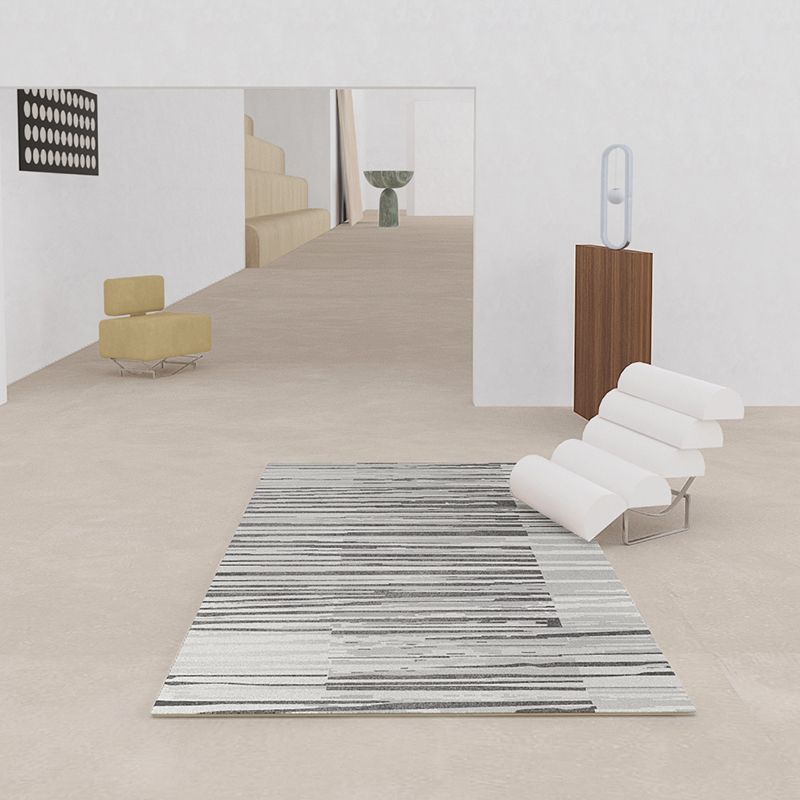 Grey Modern Rug Blending Graphic Rug Non-Slip Backing Rug for Drawing Room