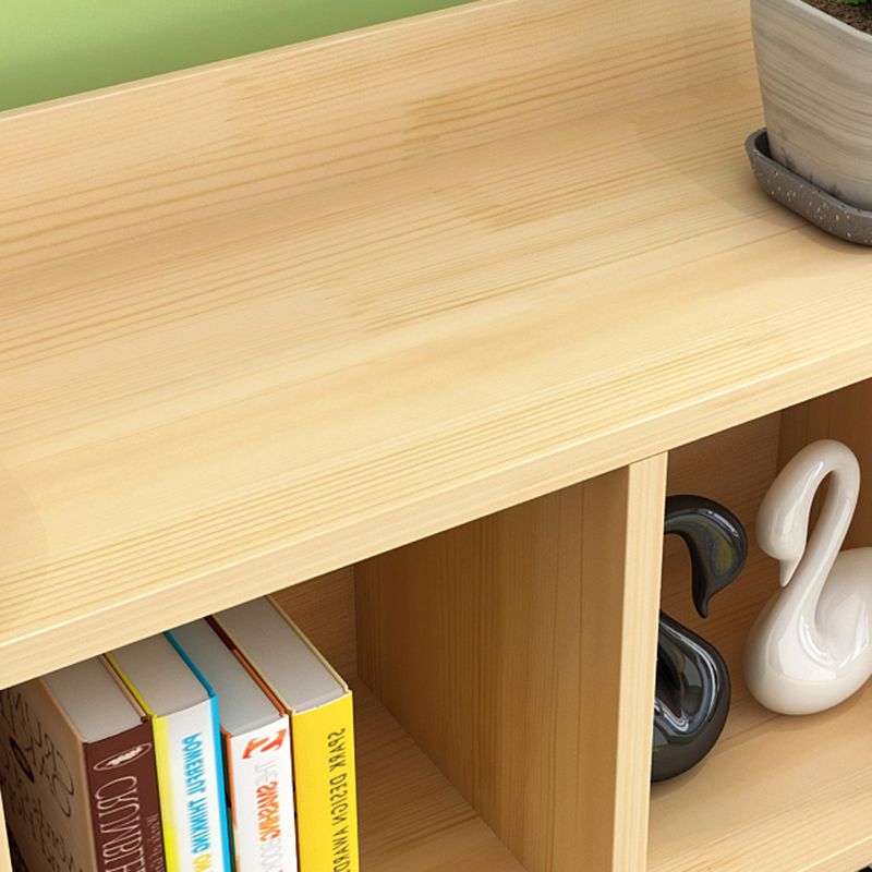 Closed Back Bookshelf Solid Wood Contemporary Style Natural Bookcase for Office