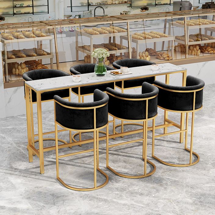 Sintered Stone Bar Table Set 1/2/3/4/7 Pieces Luxury Bar Table and Stools with Footrest