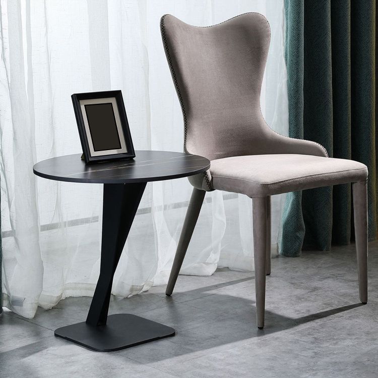 20.47" Tall Contemporary Style Side End Table Metal Pedestal Round Sofa Side Accent Table