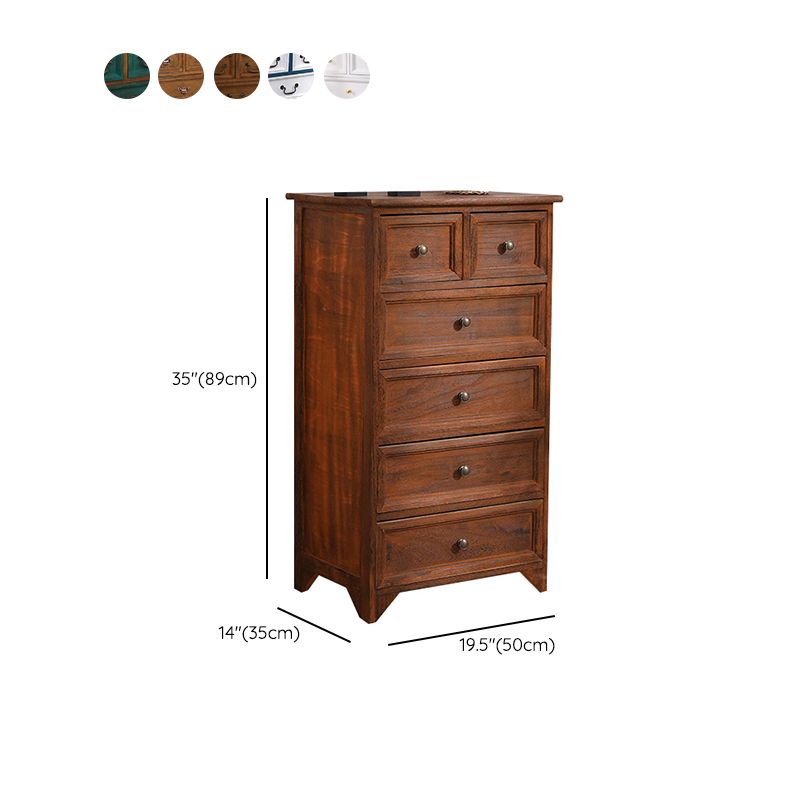 Coastal Storage Chest Dresser Solid Wood Dresser , 13.65 Inch Width