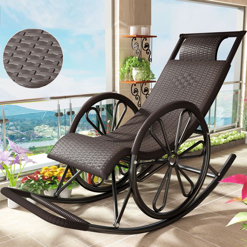 Natural Rattan Rocking Chair Balcony Rocking Chair for Living Room and Bedroom