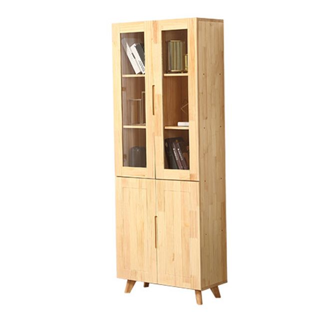 Contemporary Cabinet Rectangle Glass Paned With Doors Pine Accent Cabinet
