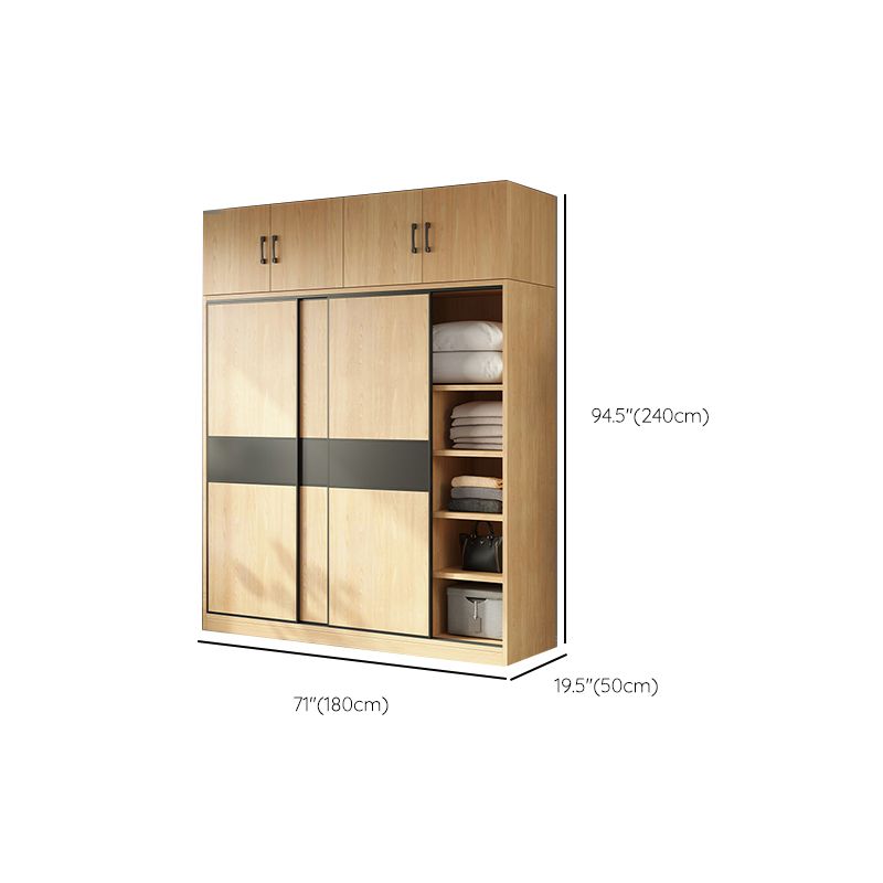 Modern Pine Solid Wood Wardrobe Freestanding Wardrobe with Soft Close Doors