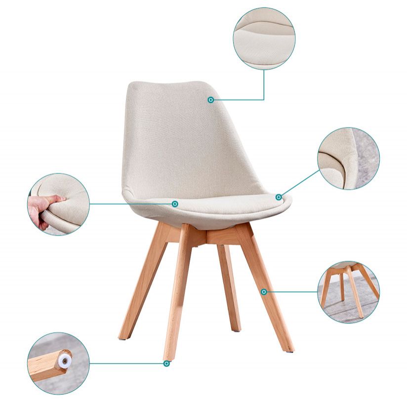 Sedia sala da pranzo in stile contemporaneo sedia solida senza bracciole per cucina