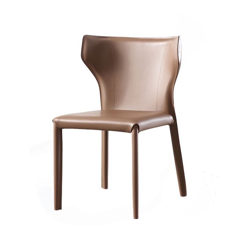 Leather Dining Chair Contemporary Design Wingback Side Chair
