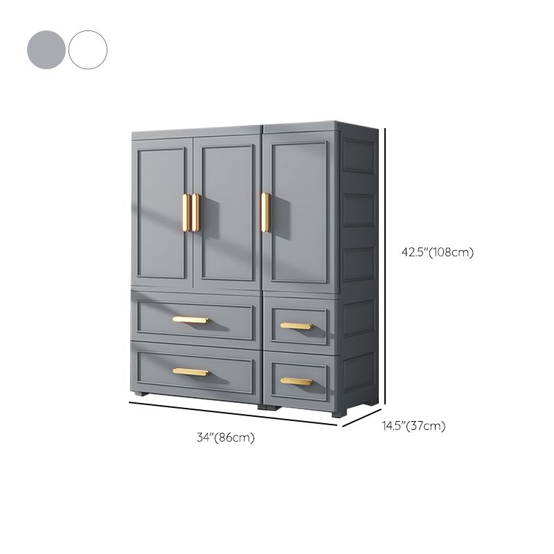 Hinged Wardrobe Cabinet Modern Plastic Storage Cabinet for Home