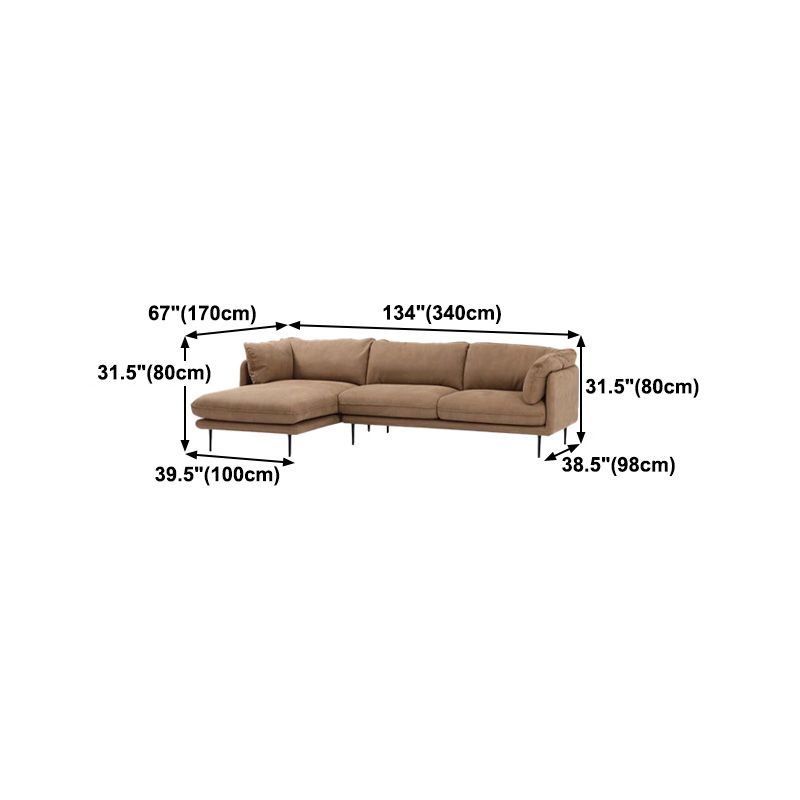 Light Brown Sectionals/Sofa with Pillow Back and Pillow Top Arm