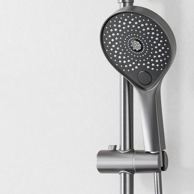 Contemporary Shower Set Dual Shower Head Slide Bar Thermostatic Wall Mounted Shower System