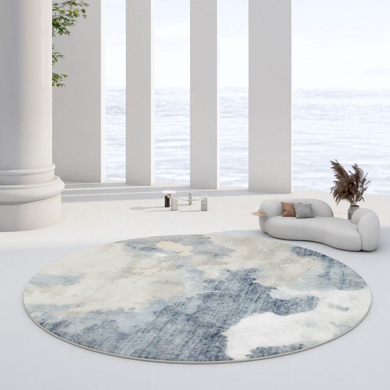 Cyberpunk Area Rug Watercolor Round Carpet Pet Friendly Washable Area Rug for Home Decor