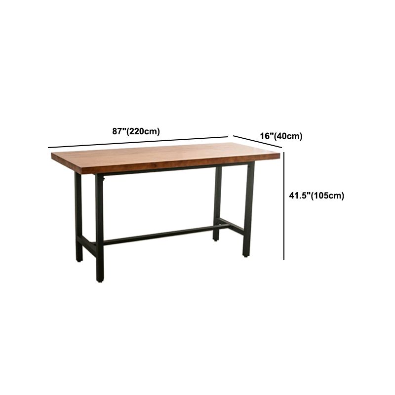 Industrial 1/2/9 Pieces Bar Table Set Rectangle Pine Wood Counter Table with High Stools