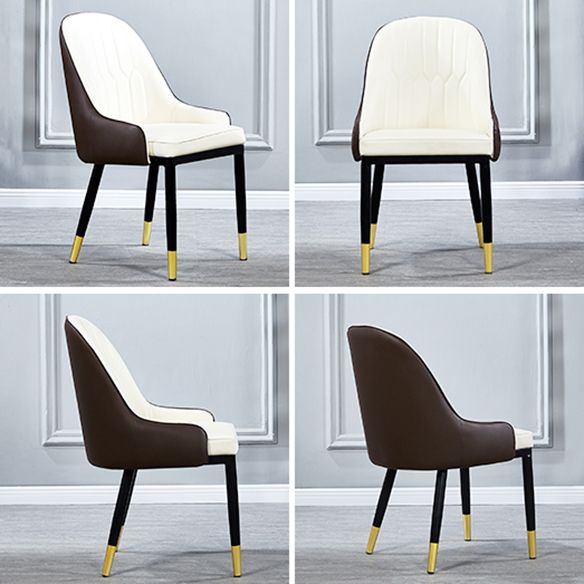 Chaise latérale de cuisine en cuir, chaise Parsons de salle à manger de 19 pouces de large pour restaurant