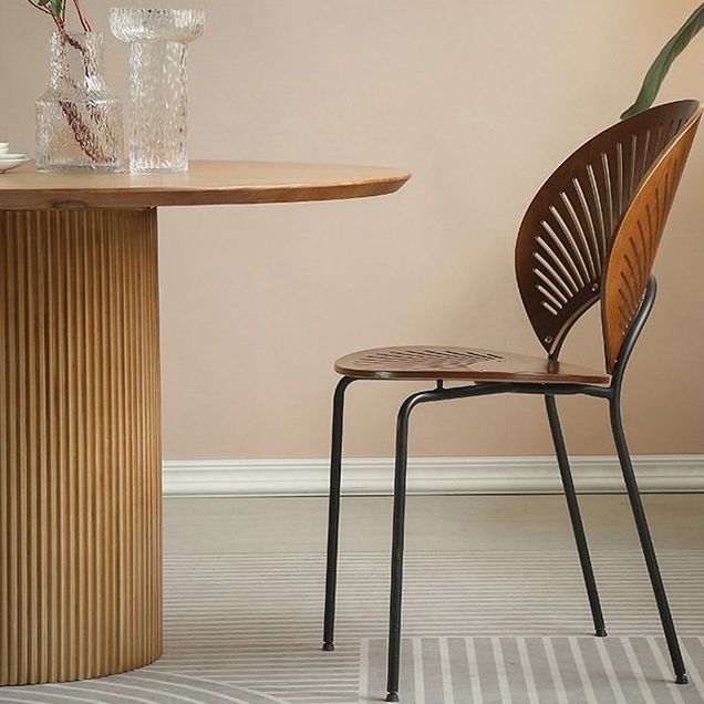 Round Dining Table Contemporary Style Solid Wood Dinette Table for Home Kitchen