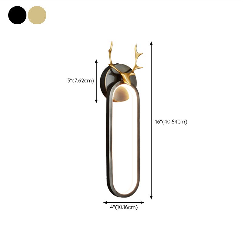 Modern Golden/Black Wall Mounted Sconce Unique Linear Wall Light for Bedroom
