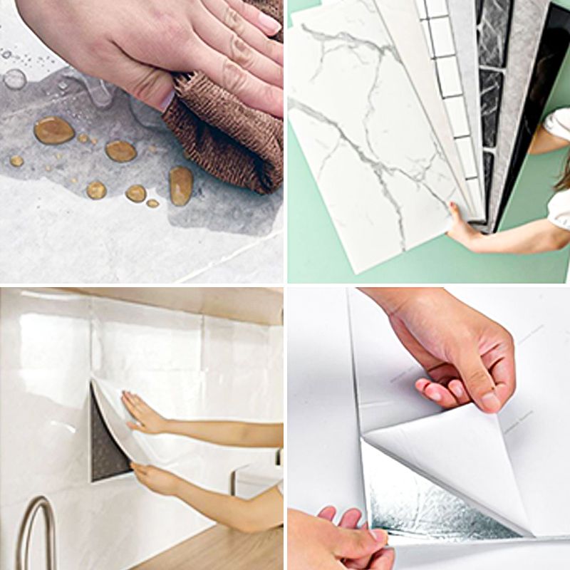 Rectangular Fire Resistant Tile PVC Singular Peel & Stick Tile for Backsplash Wall