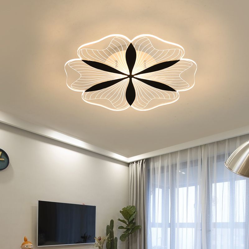 Metal Flower Shape Flush Ceiling Light Modern Style 1 Light Flush Mount Lighting