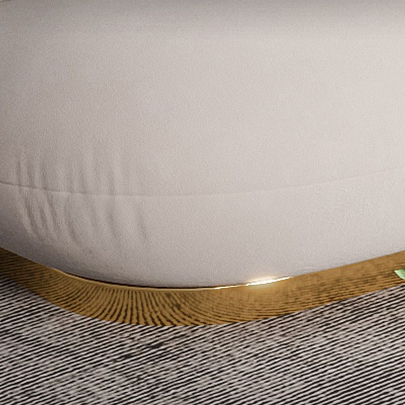 Scandinavian Cream Tight Back Sofa/Sectional with Curved Corner for Living Room