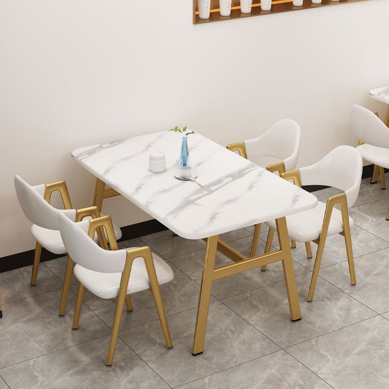 5 Pcs Dinette Set with Manufactured Wood Dining Table and Padded Chairs