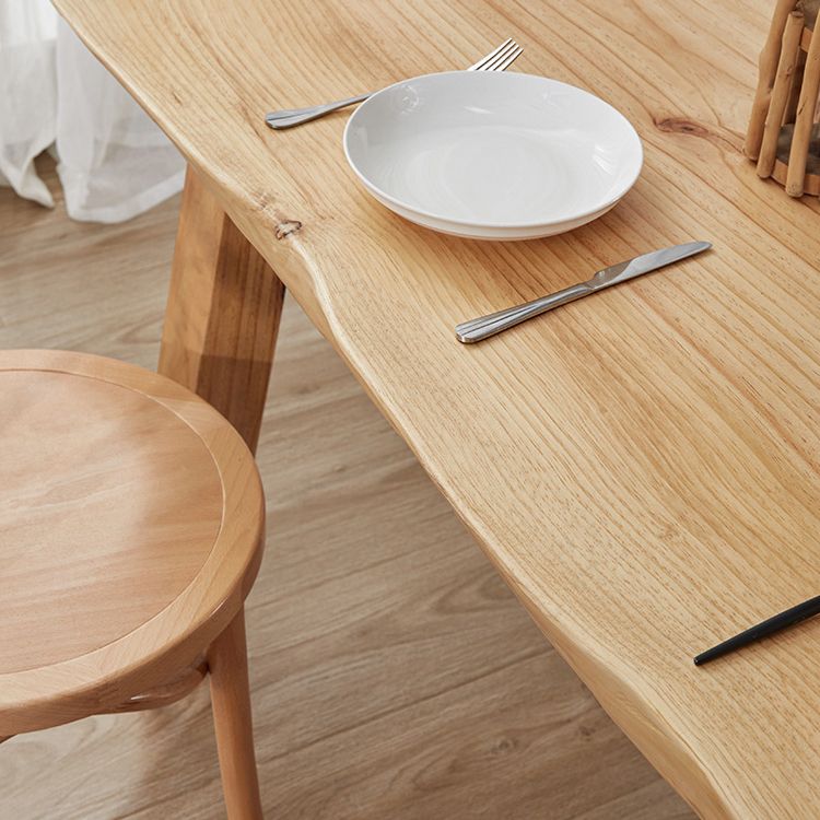 Rectangle Wood Dining Table Modern Pine Table in Nature with 4 Legs for Restaurant
