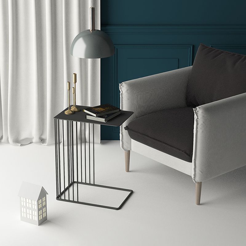 Mid-Century Rectangular Side Table Metal C Side Table, 23.23" Tall