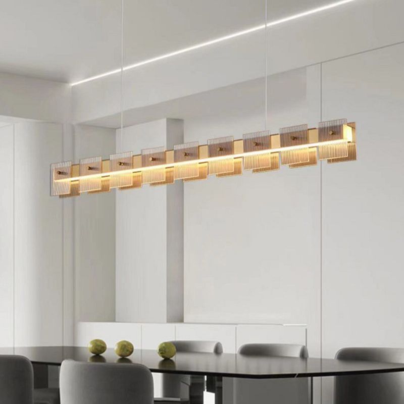 Glass Island Pendant Modern Style Island Light Fixtures for Dining Room