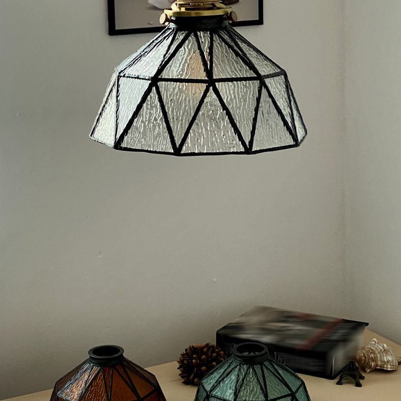 Luce a sospensione di vetro geometrica 1 illuminazione giù per il corridoio