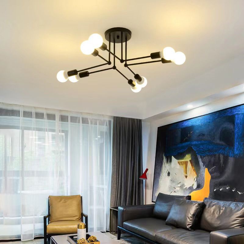 Sputnik Flush Mount Fixture Contemporary Metal Ceiling Light