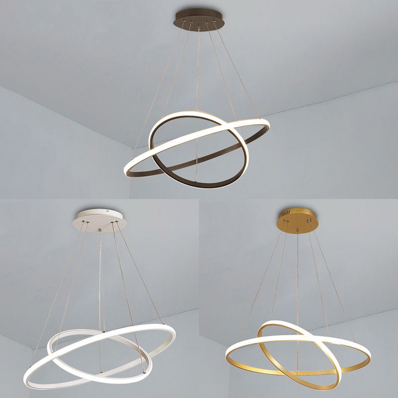 Modern Simplicity Orbit Pendant Chandelier Acrylic Hanging Light Fixture for Living Room