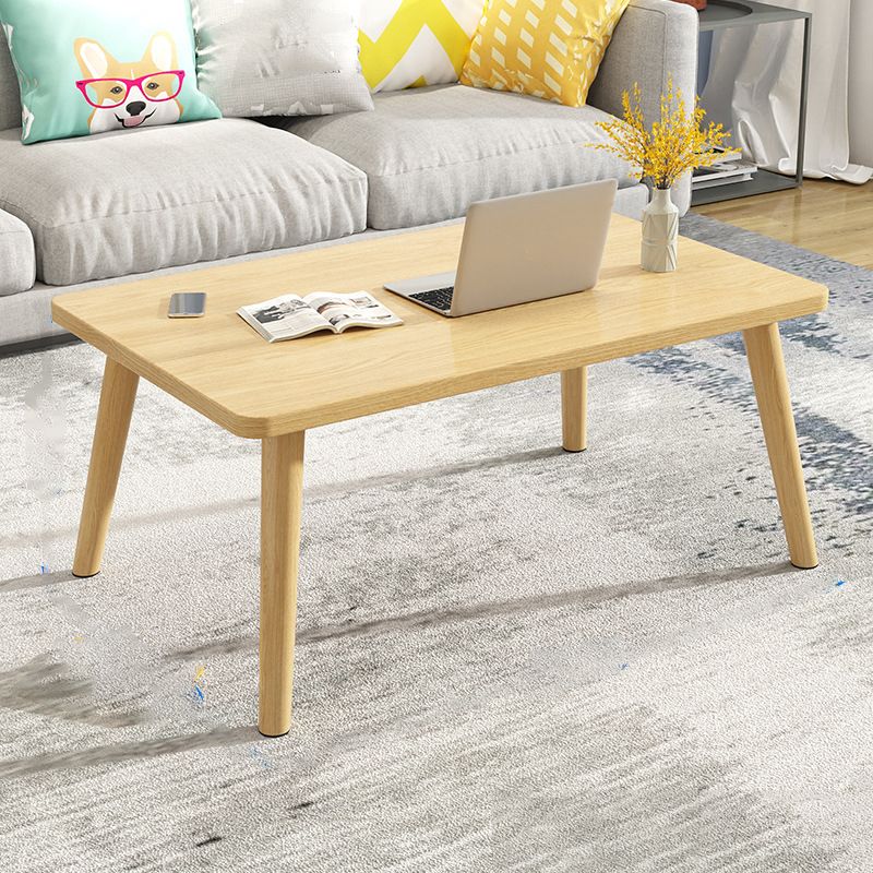 16.5"Tall 4 Legs Natural/ White Rectangular Wooden Table Top Coffee Table